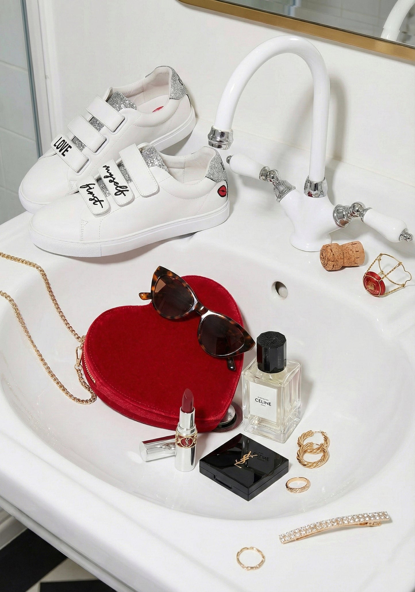 Baskets en cuir-Edith Love Gang-Love Myself first Silver