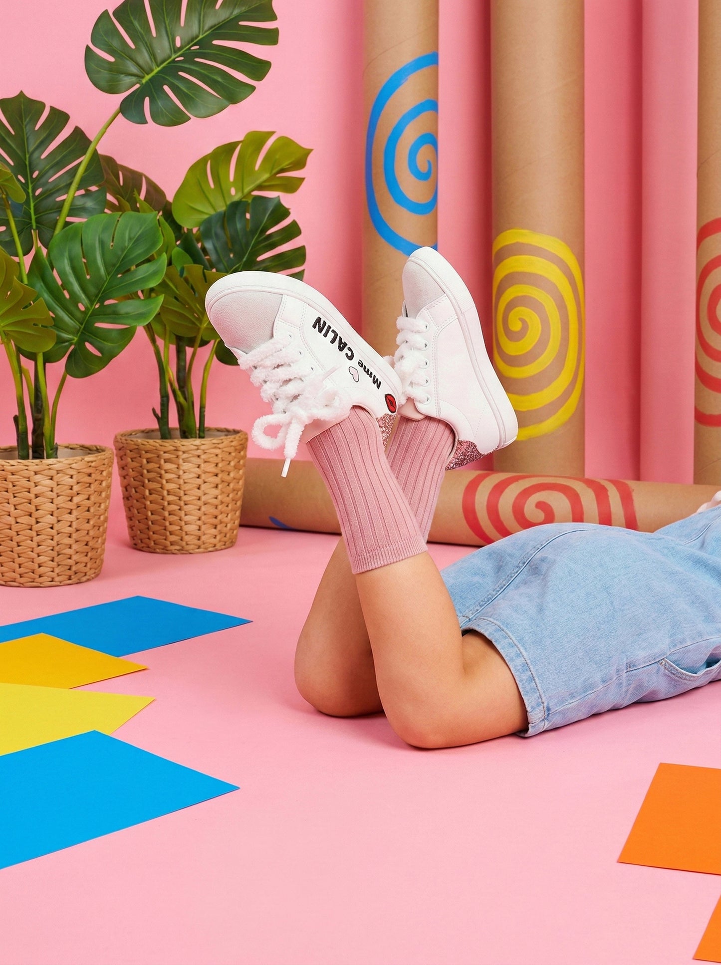 Baskets en cuir-Mini Simone Monsieur Madame-Calin