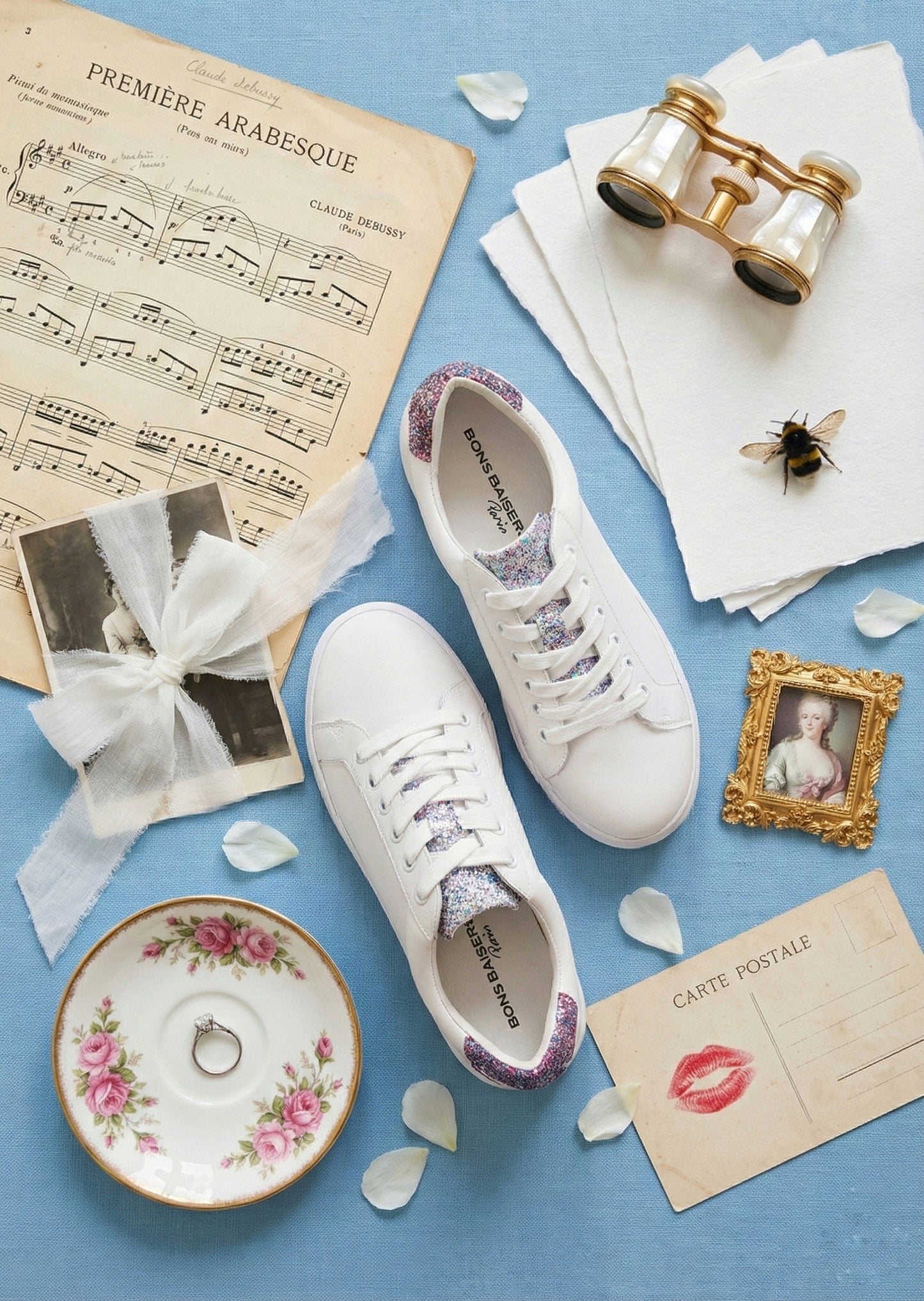 Baskets en cuir-Simone Glitters-Multi/Rose