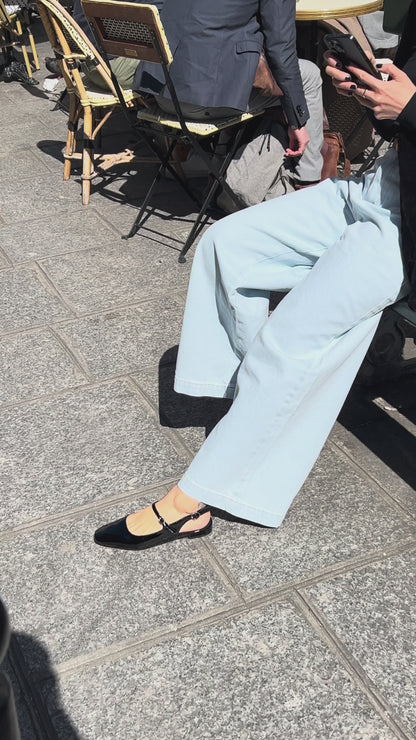 Slingbacks - Cuir Brillant Noir - Héloïse