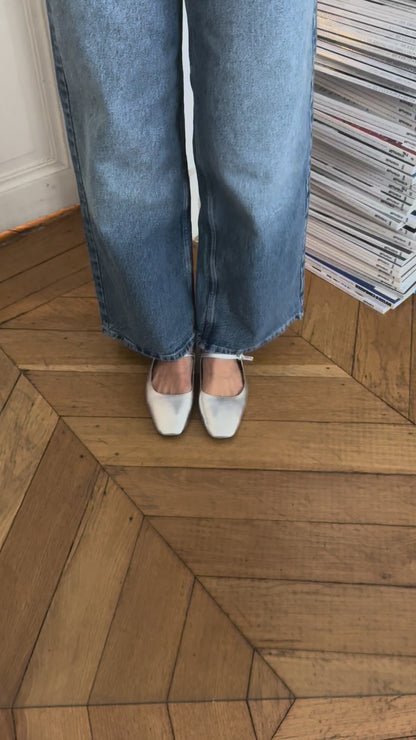 Slingbacks - Cuir Métallisé Silver - Héloïse