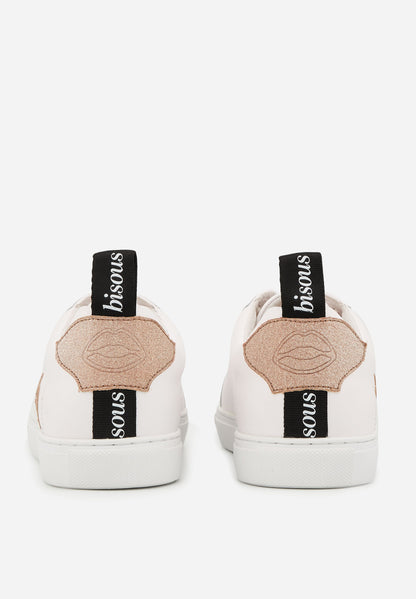 Baskets en cuir-Betty-Glitter Rose Gold