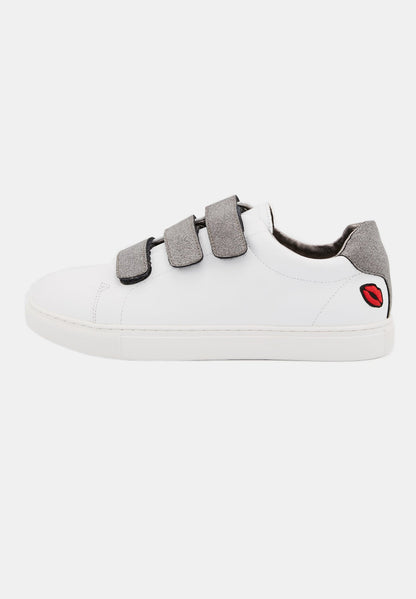 Baskets en cuir-Edith-Blanc/Glitter Gun