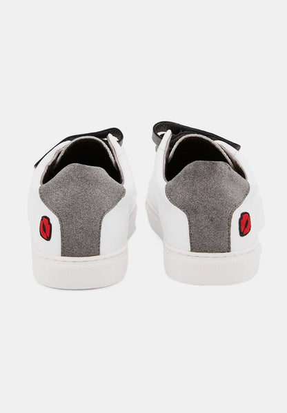 Baskets en cuir-Edith-Blanc/Glitter Gun