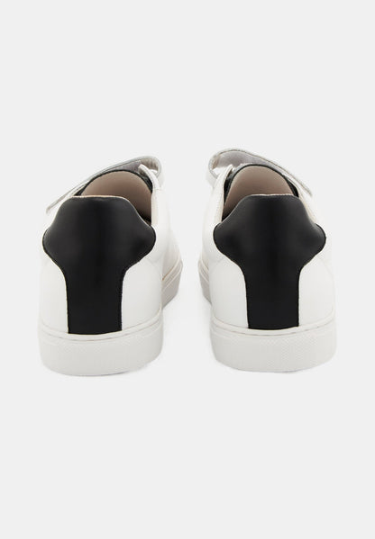 Baskets en cuir-Edith Babe-Blanc/Noir