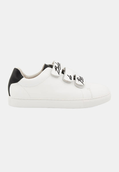 Baskets en cuir-Edith Babe-Blanc/Noir