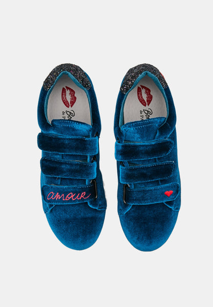 Edith Velvet Amour-Duck Blue