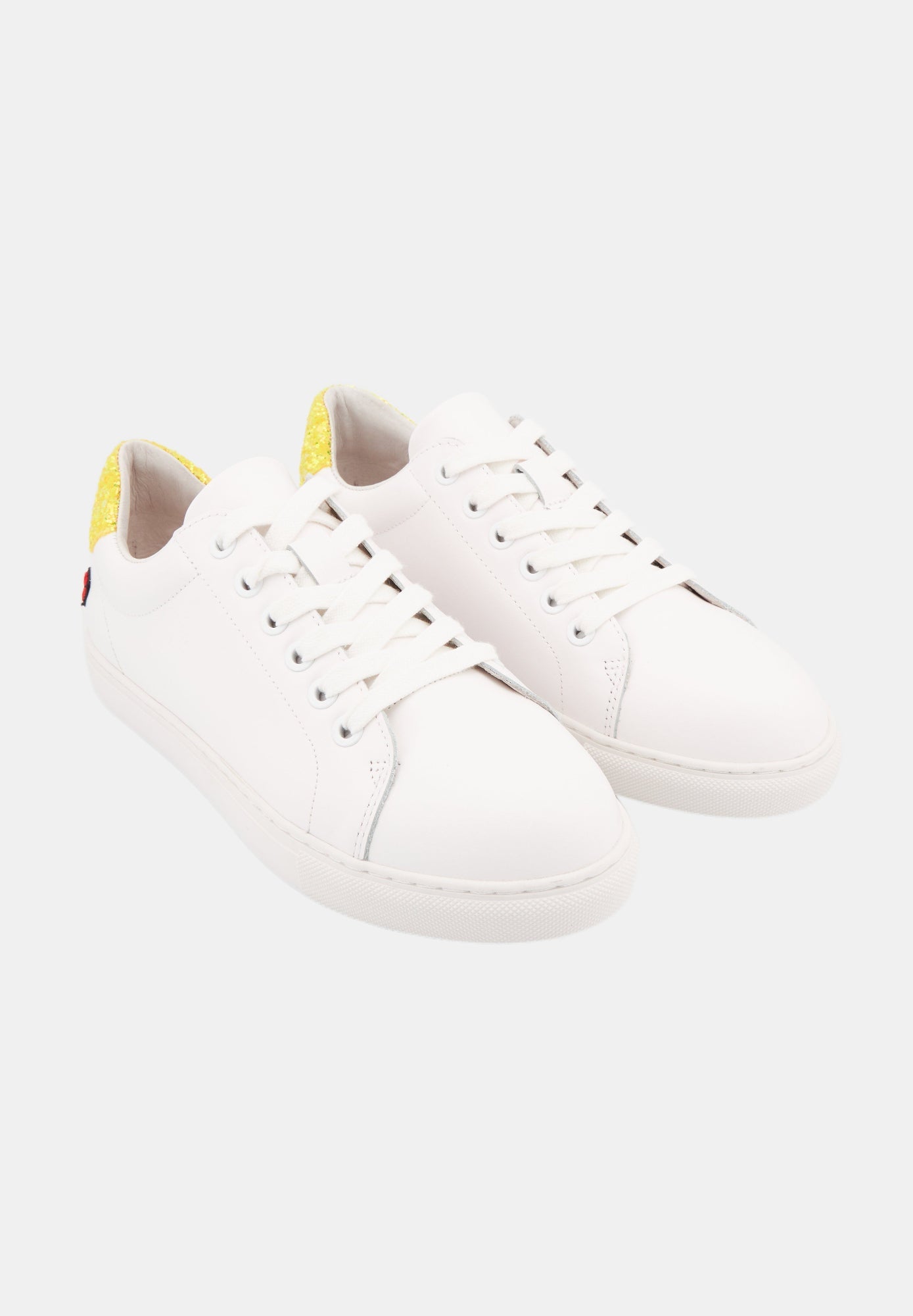 Baskets en cuir-Simone Glitter-Lemon