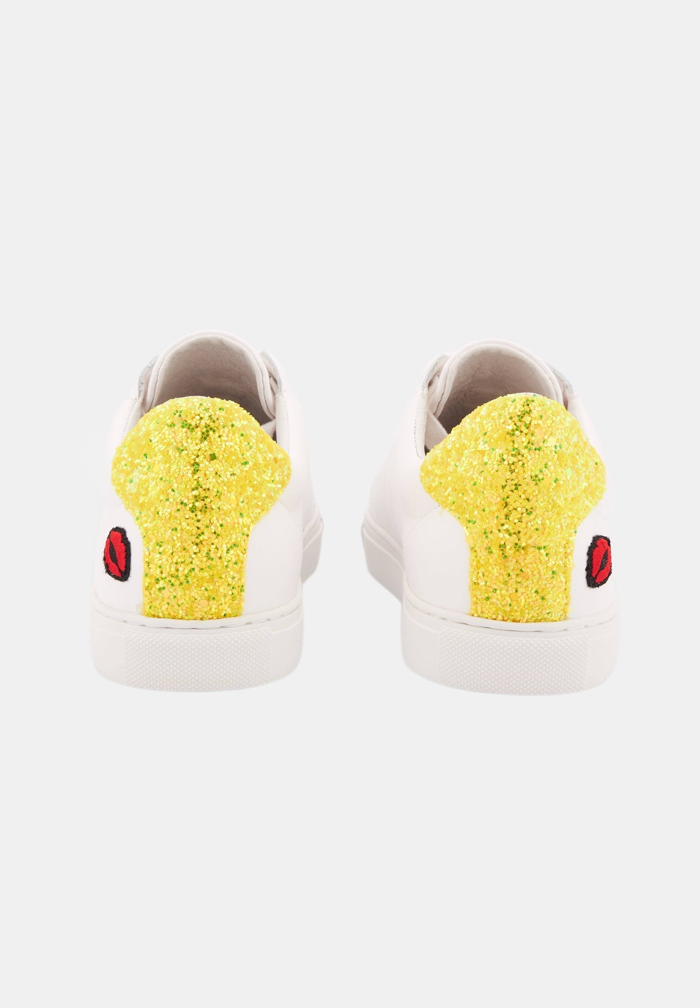Baskets en cuir-Simone Glitter-Lemon