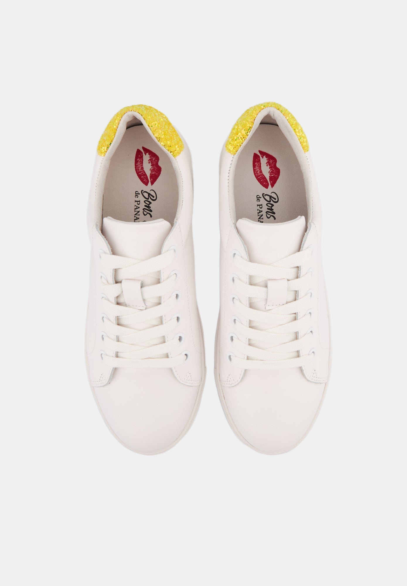 Baskets en cuir-Simone Glitter-Lemon