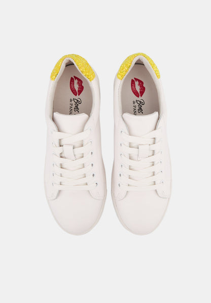 Baskets en cuir-Simone Glitter-Lemon