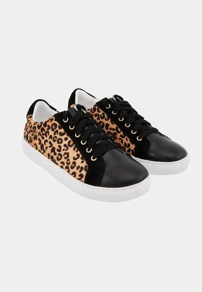 Baskets en cuir-Simone-Leopard Pony MP