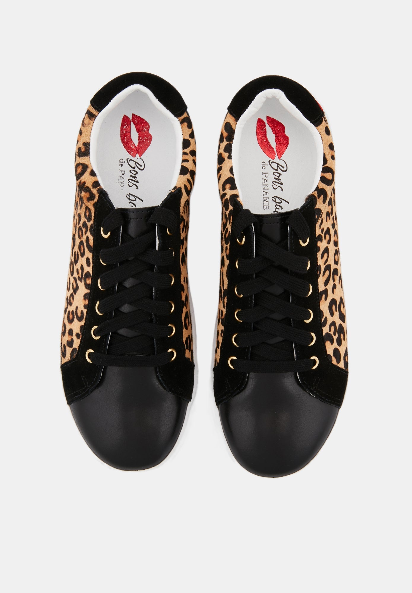 Baskets en cuir-Simone-Leopard Pony MP