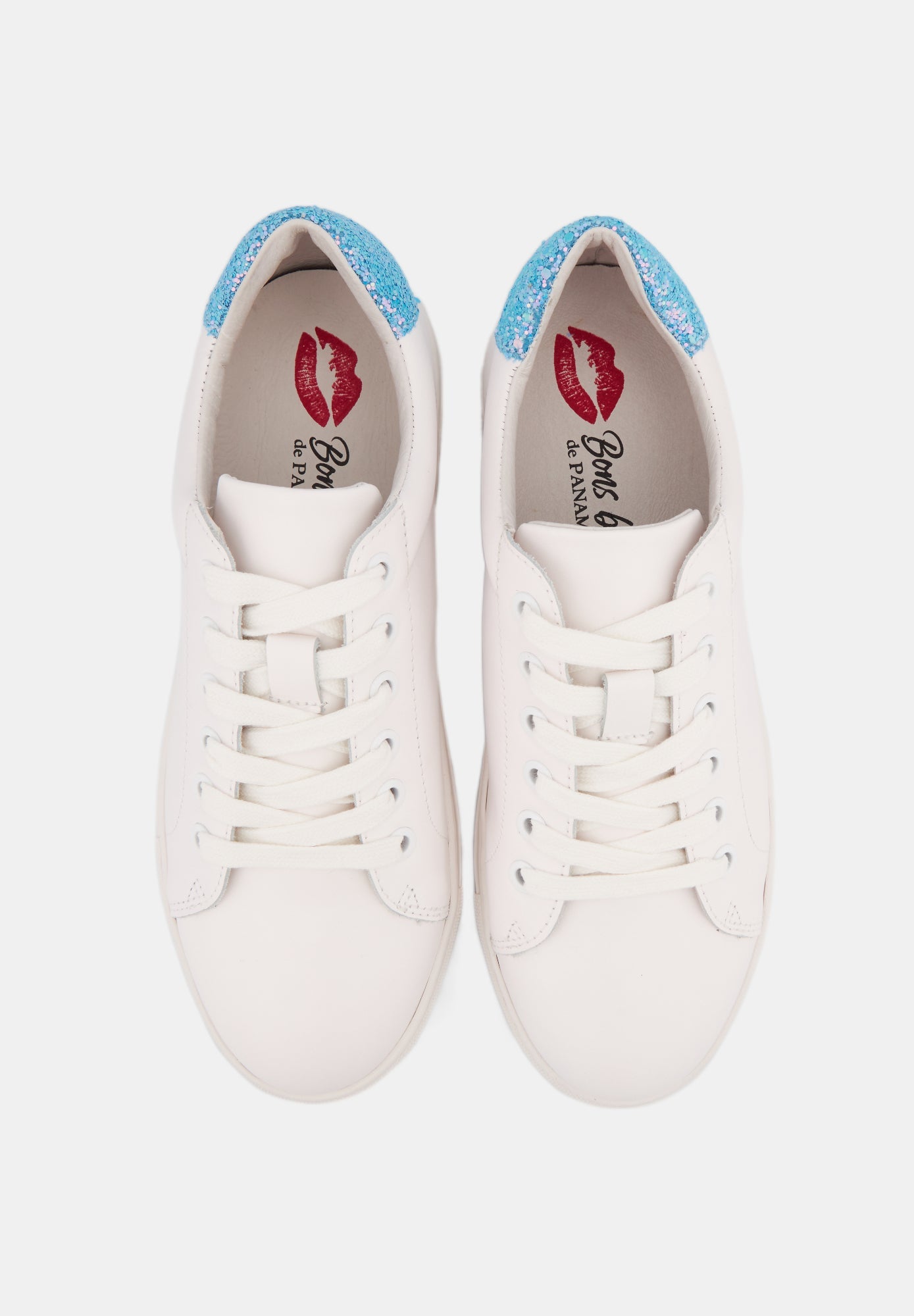 Baskets en cuir-Simone Glitter-Ciel