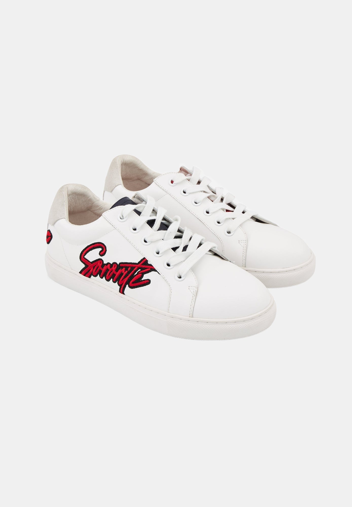 Baskets en cuir-Simone Sororité Embleme-Bleu/Blanc/Rouge